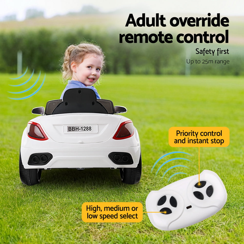 Ride On Cars: Rigo Kids Electric Ride On Car Cars Music Headlight Remote Control 12V White