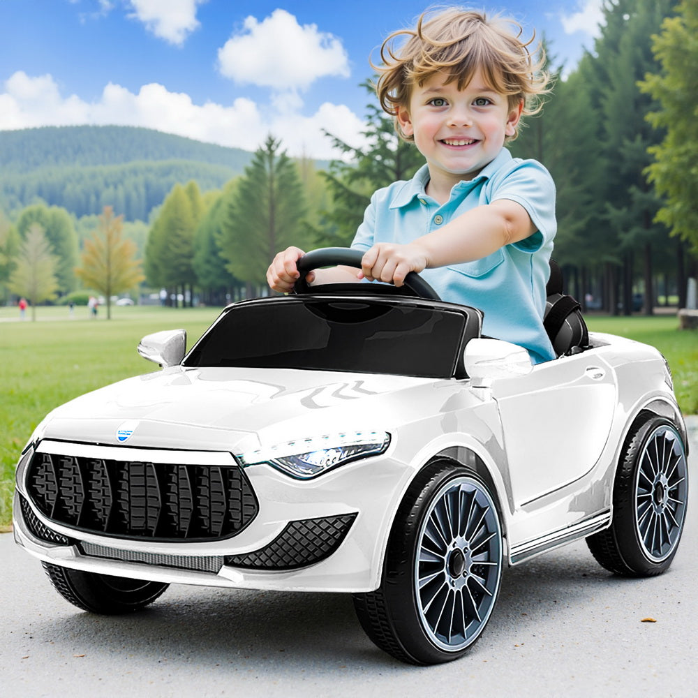Ride On Cars: Rigo Kids Electric Ride On Car Cars Music Headlight Remote Control 12V White