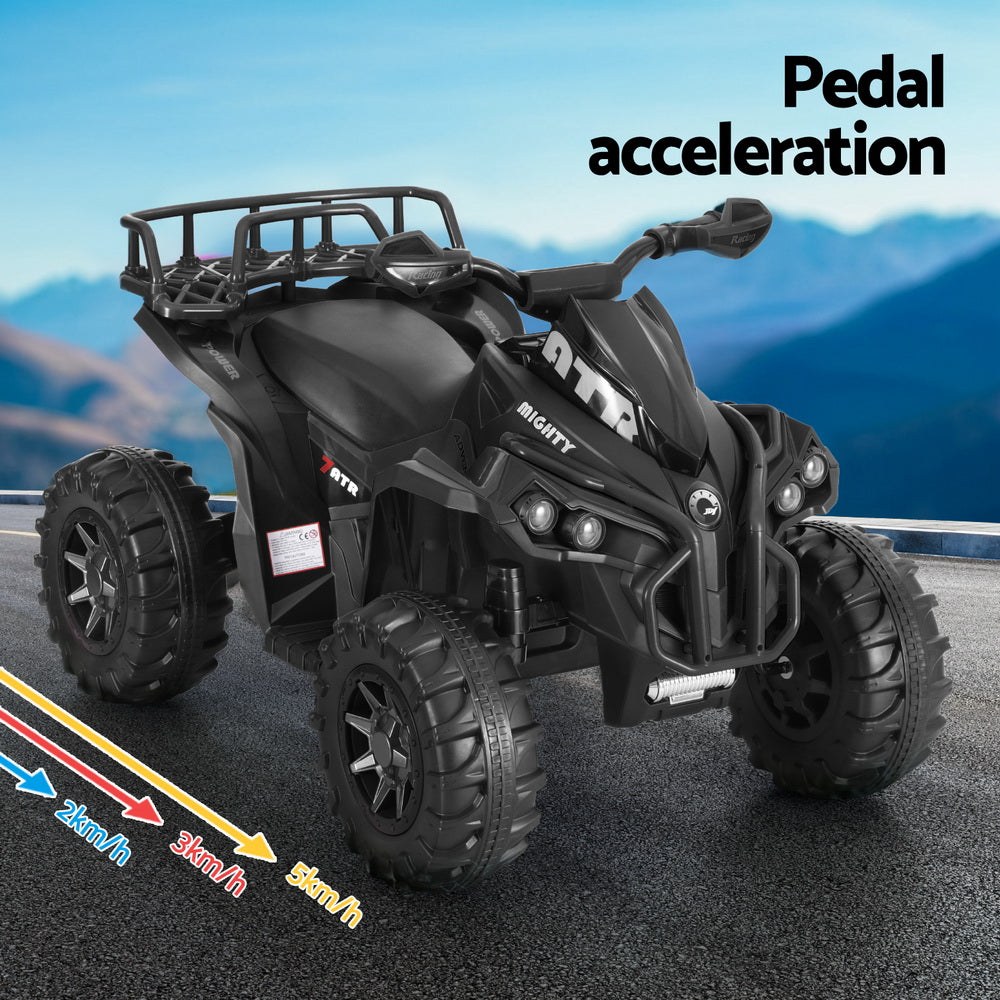 Ride On Cars: Rigo Kids Ride On Car ATV Quad Motorbike Storage Rack Electric Toys 12V Black