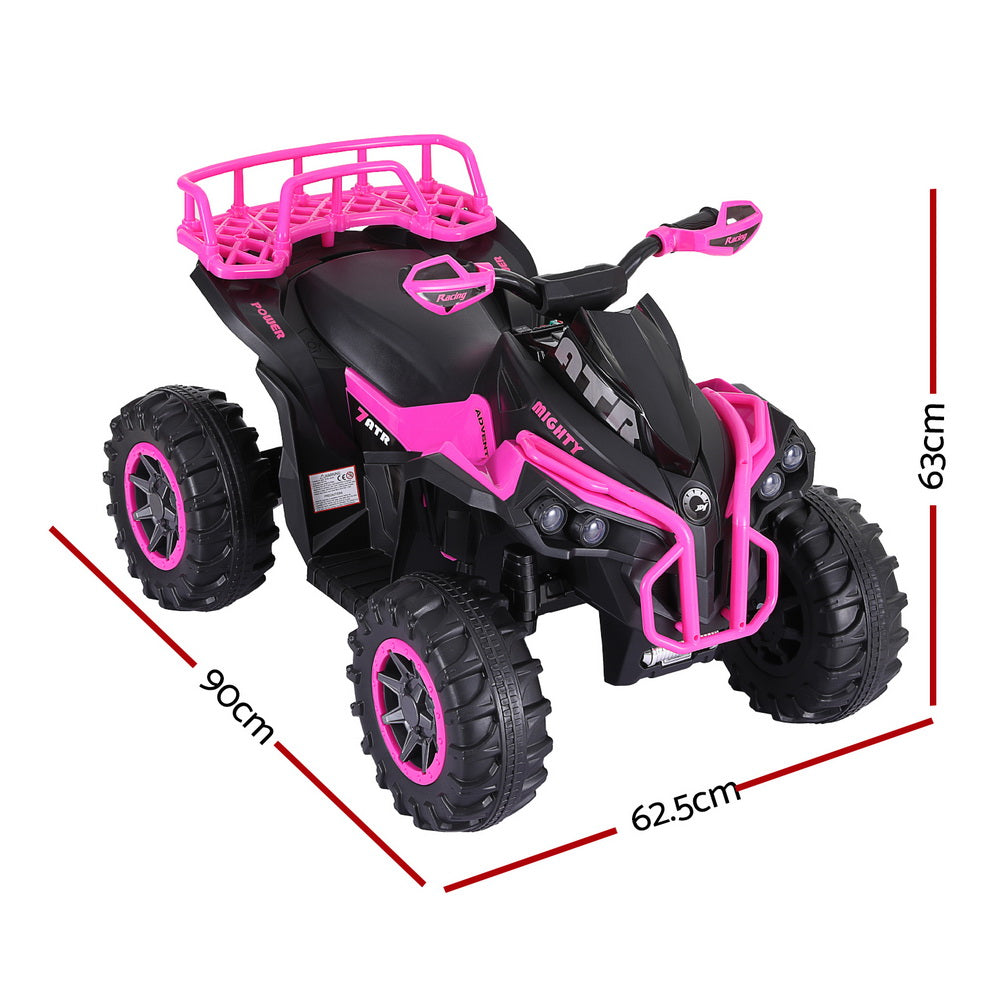 Ride On Cars: Rigo Kids Ride On Car ATV Quad Motorbike Storage Rack Electric Toys 12V Pink