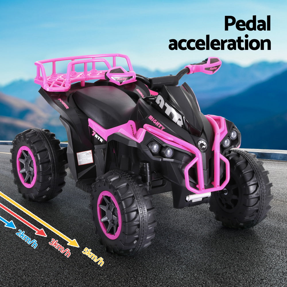 Ride On Cars: Rigo Kids Ride On Car ATV Quad Motorbike Storage Rack Electric Toys 12V Pink