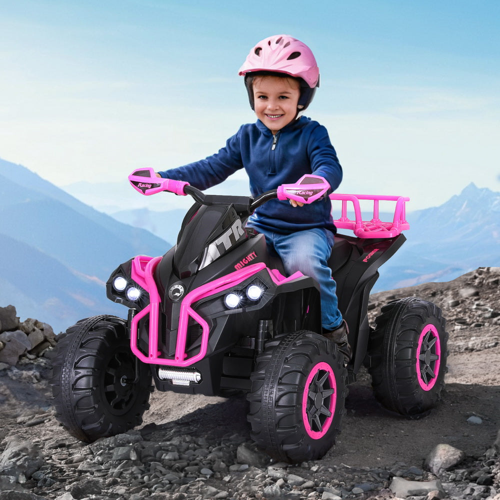 Ride On Cars: Rigo Kids Ride On Car ATV Quad Motorbike Storage Rack Electric Toys 12V Pink