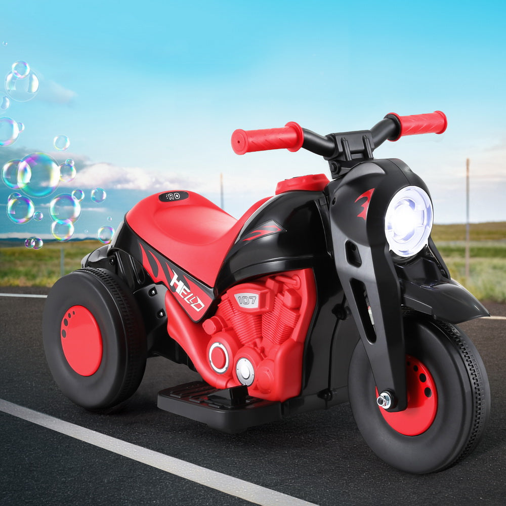 Ride On Cars: Rigo Kids Ride On Car Motorcycle Motorbike with Bubble Maker Electric Toy 6V Red