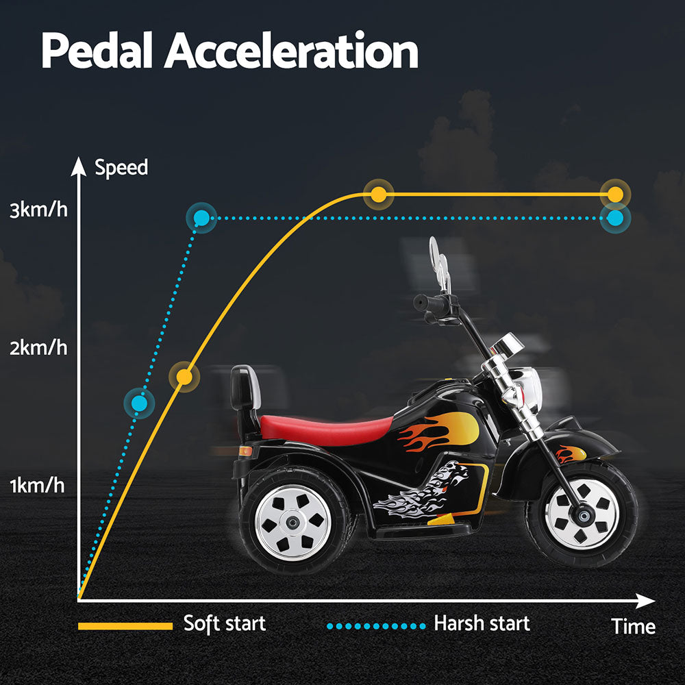 Ride On Cars: Rigo Kids Ride On Car Motorcycle Motorbike Electric Toys Horn Music 6V Black
