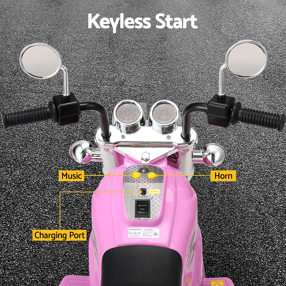 Ride On Cars: Rigo Kids Ride On Car Motorcycle Motorbike Electric Toys Horn Music 6V Pink