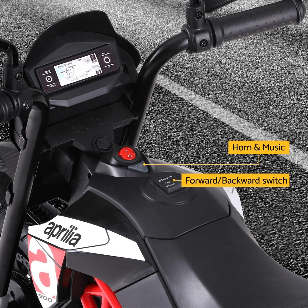 Bikes & Scooters: Kids Electric Ride On Car Motorcycle Motorbike Aprilia Licensed Dorsoduro 900