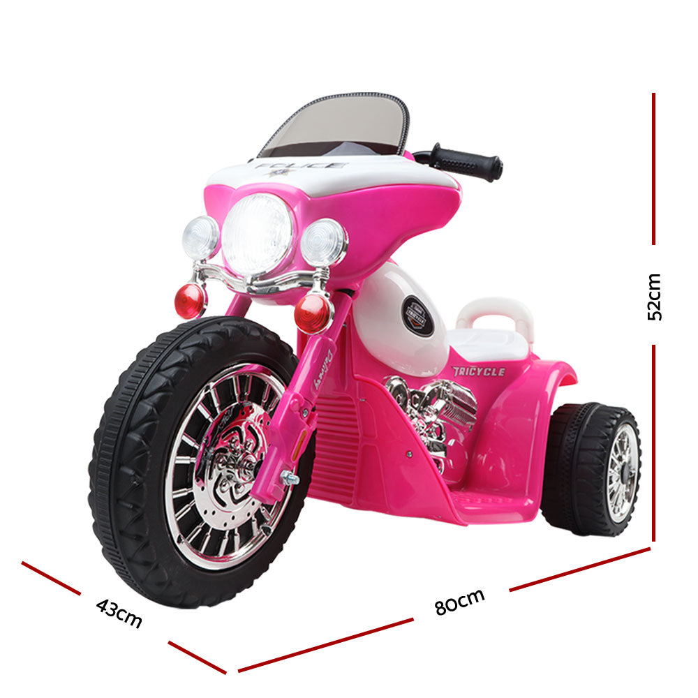 Bikes & Scooters: Rigo Kids Electric Ride On Patrol Police Car Harley-Inspired 6V Pink