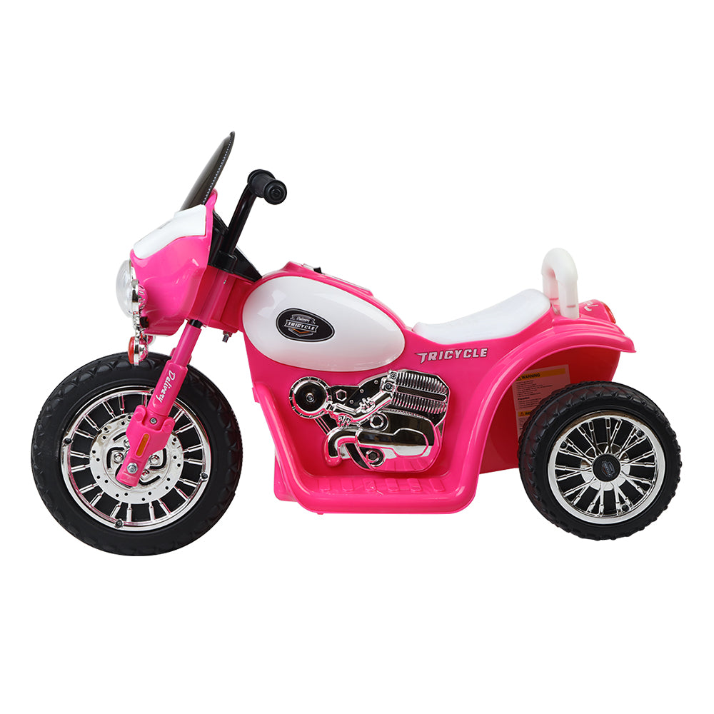 Bikes & Scooters: Rigo Kids Electric Ride On Patrol Police Car Harley-Inspired 6V Pink