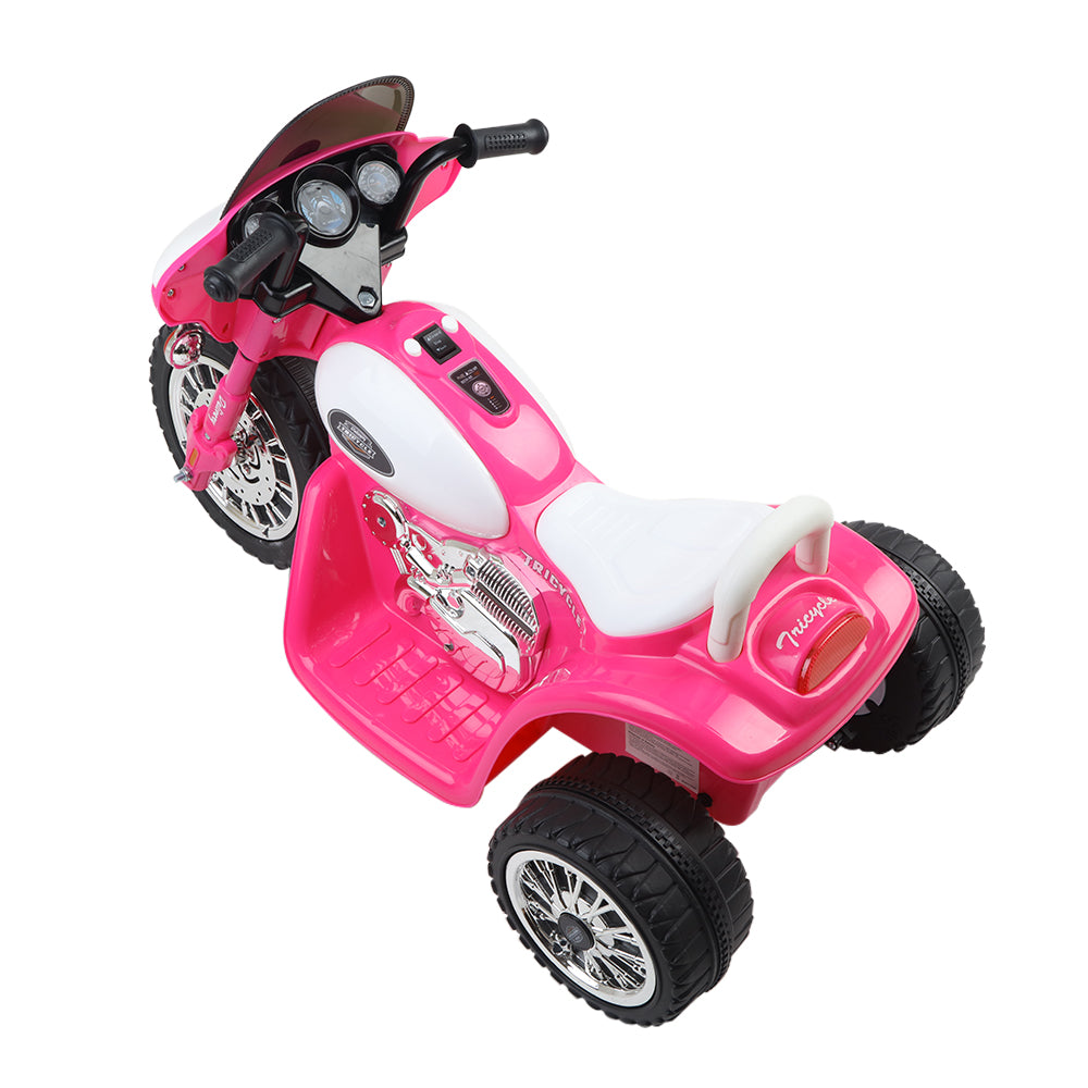 Bikes & Scooters: Rigo Kids Electric Ride On Patrol Police Car Harley-Inspired 6V Pink