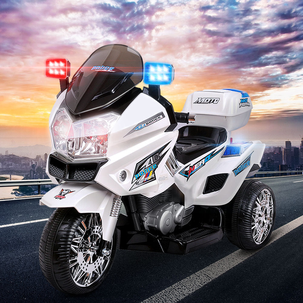 Ride On Cars: Rigo Kids Electric Ride On Patrol Police Car BMW-Inspired S1K 6V Battery White