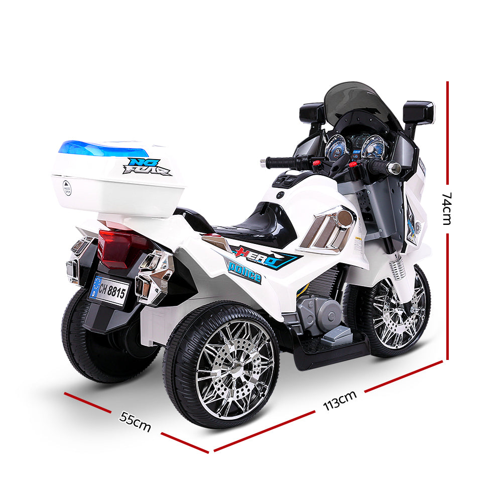 Ride On Cars: Rigo Kids Electric Ride On Patrol Police Car BMW-Inspired S1K 6V Battery White