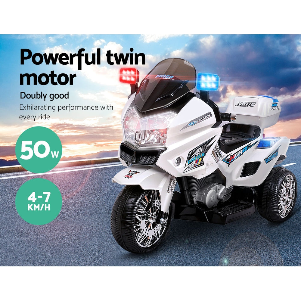 Ride On Cars: Rigo Kids Electric Ride On Patrol Police Car BMW-Inspired S1K 6V Battery White