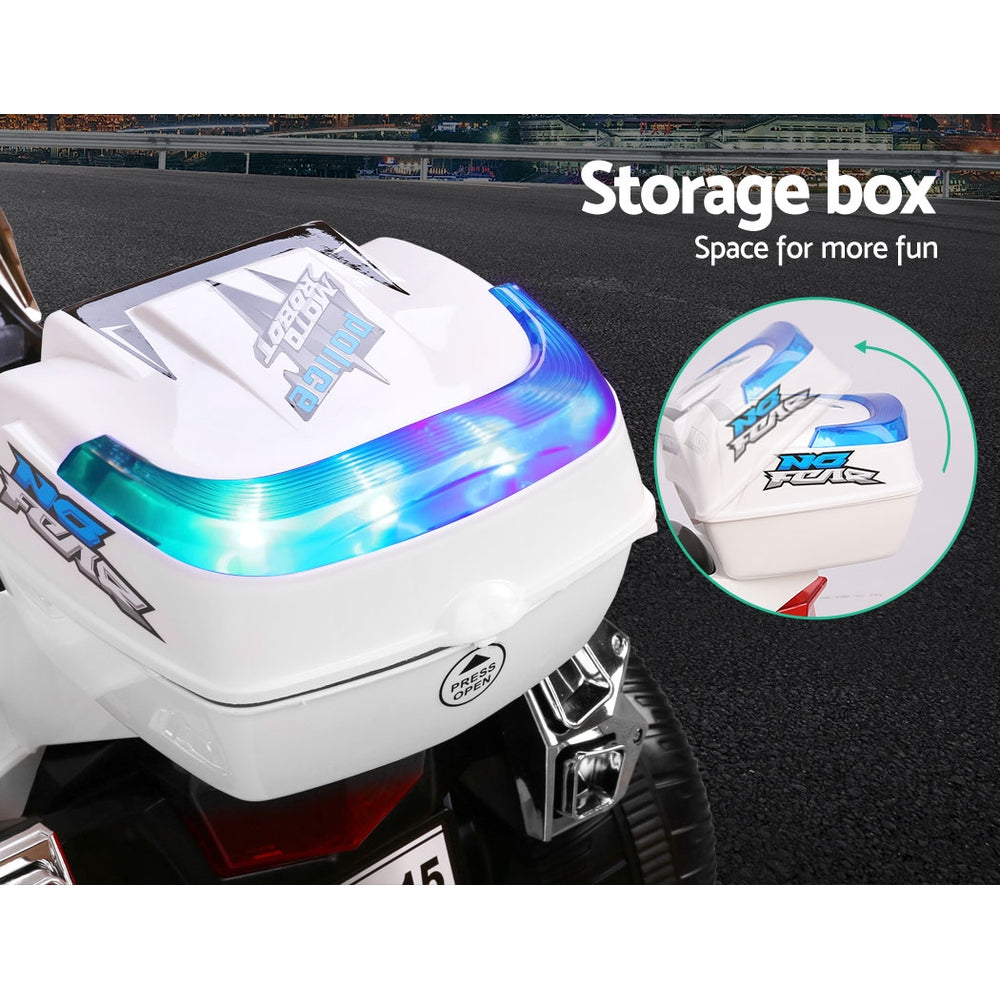 Ride On Cars: Rigo Kids Electric Ride On Patrol Police Car BMW-Inspired S1K 6V Battery White