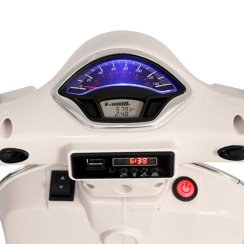 Bikes & Scooters: Kids Electric Ride On Car Motorcycle Motorbike Vespa Licensed GTS White