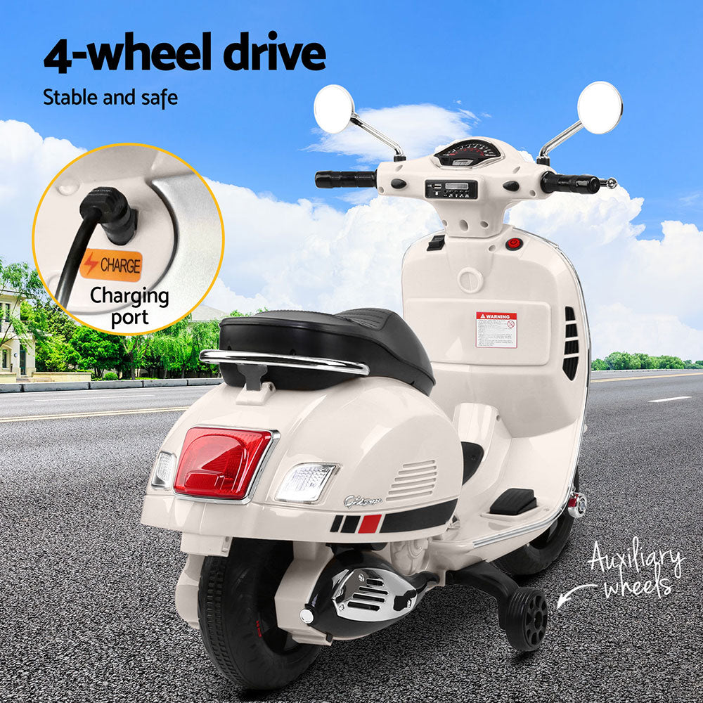 Bikes & Scooters: Kids Electric Ride On Car Motorcycle Motorbike Vespa Licensed GTS White