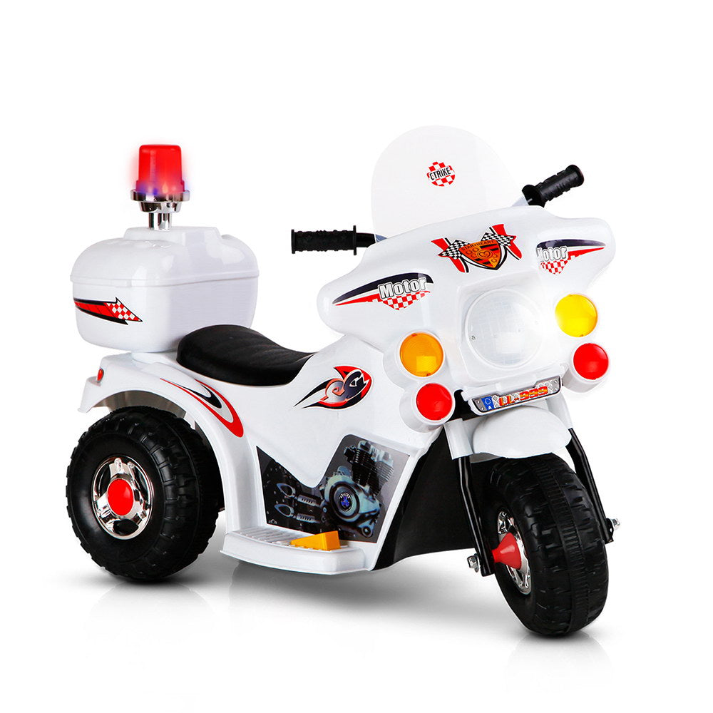 Bikes & Scooters: Rigo Kids Electric Ride On Police Motorcycle Motorbike 6V Battery White