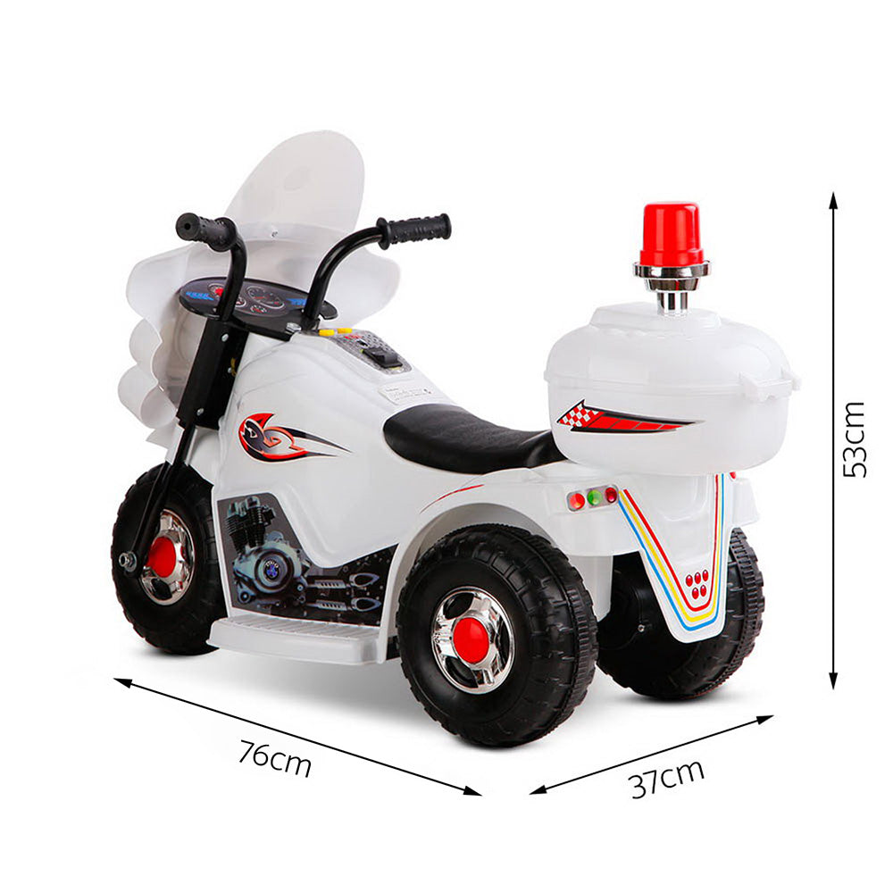 Bikes & Scooters: Rigo Kids Electric Ride On Police Motorcycle Motorbike 6V Battery White