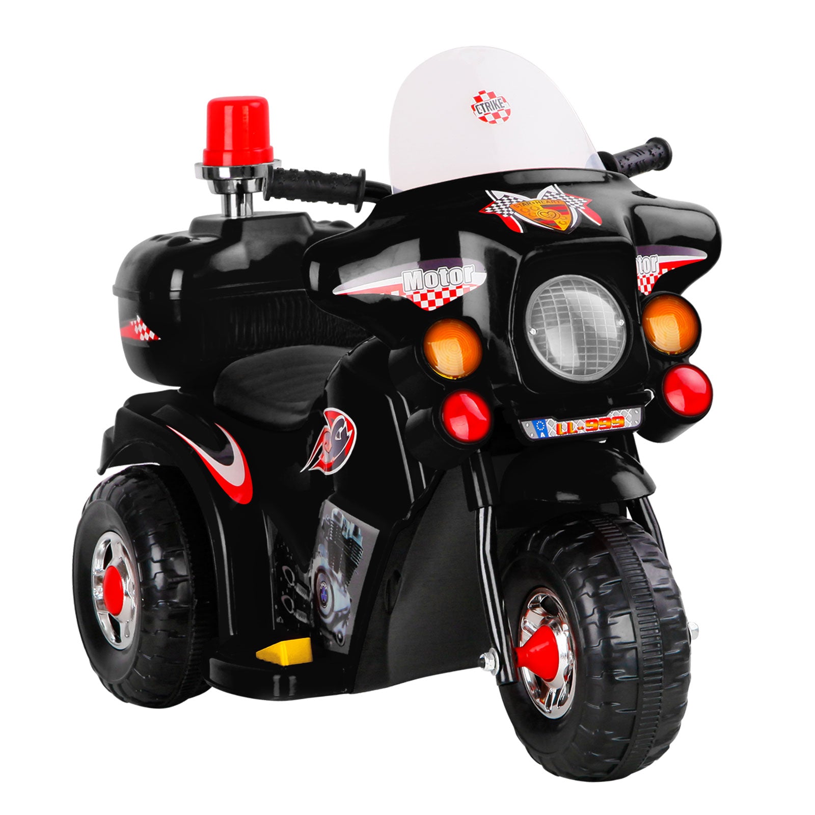 Bikes & Scooters: Rigo Kids Electric Ride On Police Motorcycle Motorbike 6V Battery Black