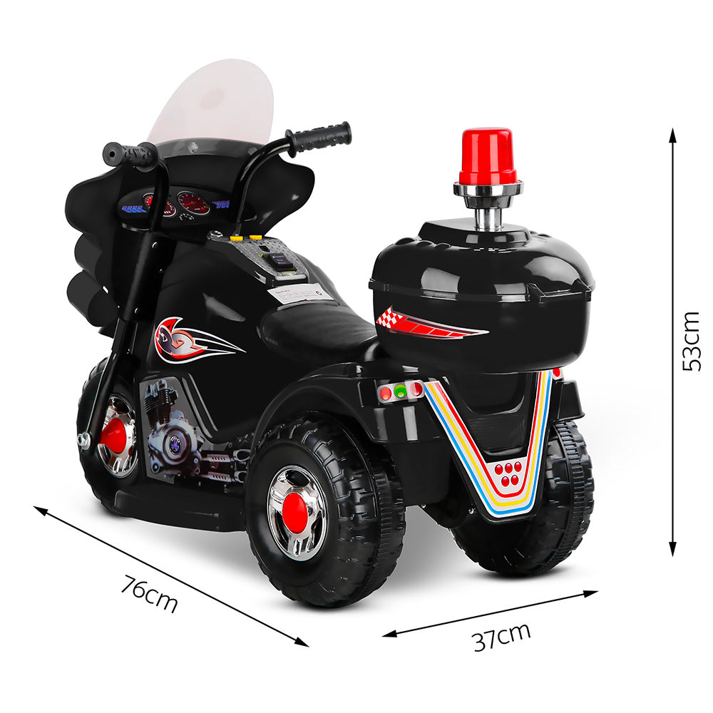 Bikes & Scooters: Rigo Kids Electric Ride On Police Motorcycle Motorbike 6V Battery Black