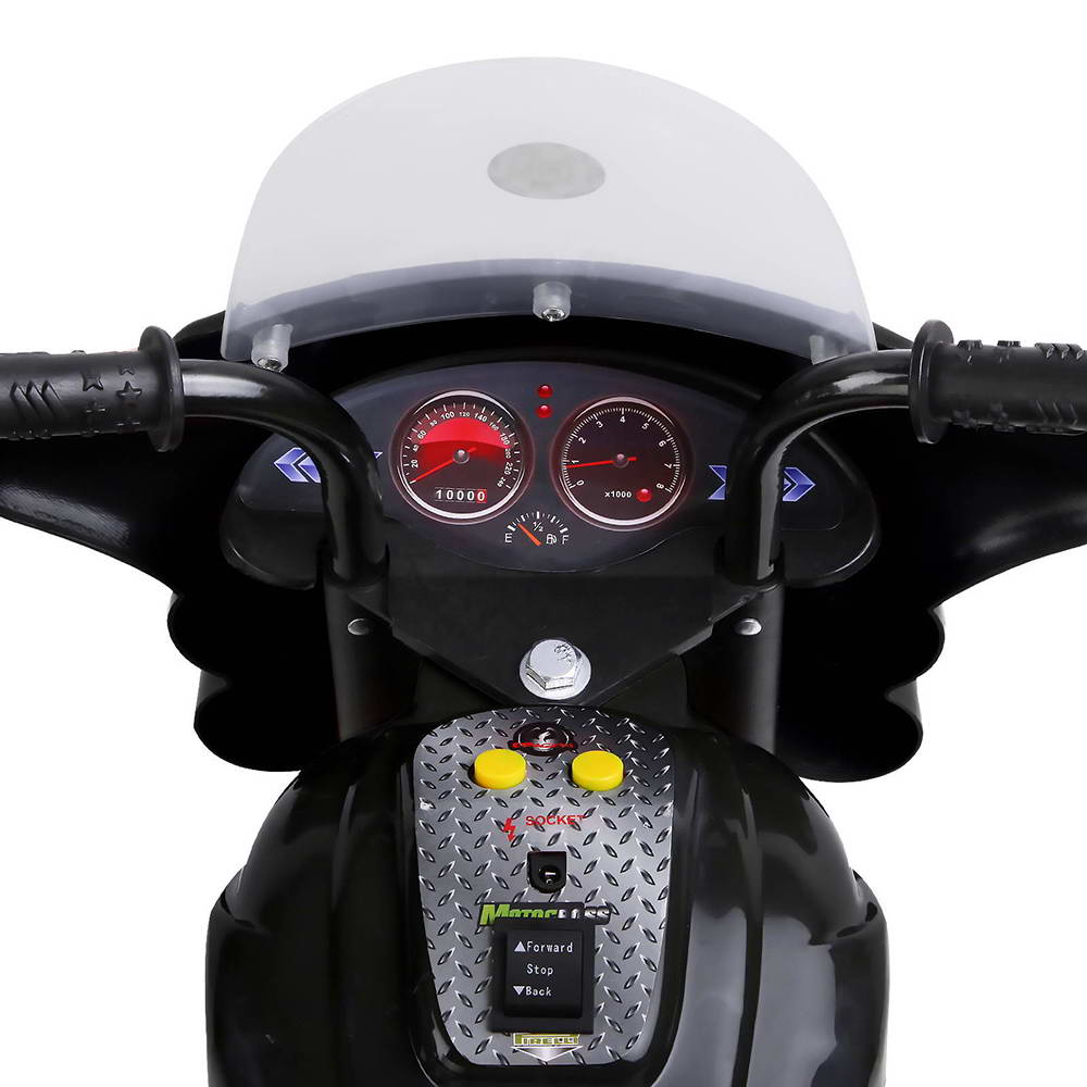Bikes & Scooters: Rigo Kids Electric Ride On Police Motorcycle Motorbike 6V Battery Black