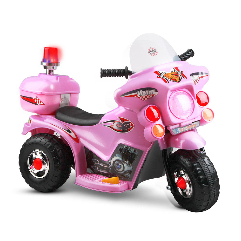 Bikes & Scooters: Rigo Kids Electric Ride On Police Motorcycle Motorbike 6V Battery Pink