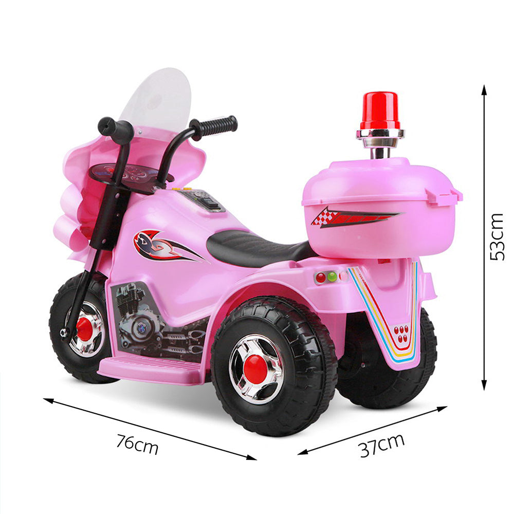 Bikes & Scooters: Rigo Kids Electric Ride On Police Motorcycle Motorbike 6V Battery Pink