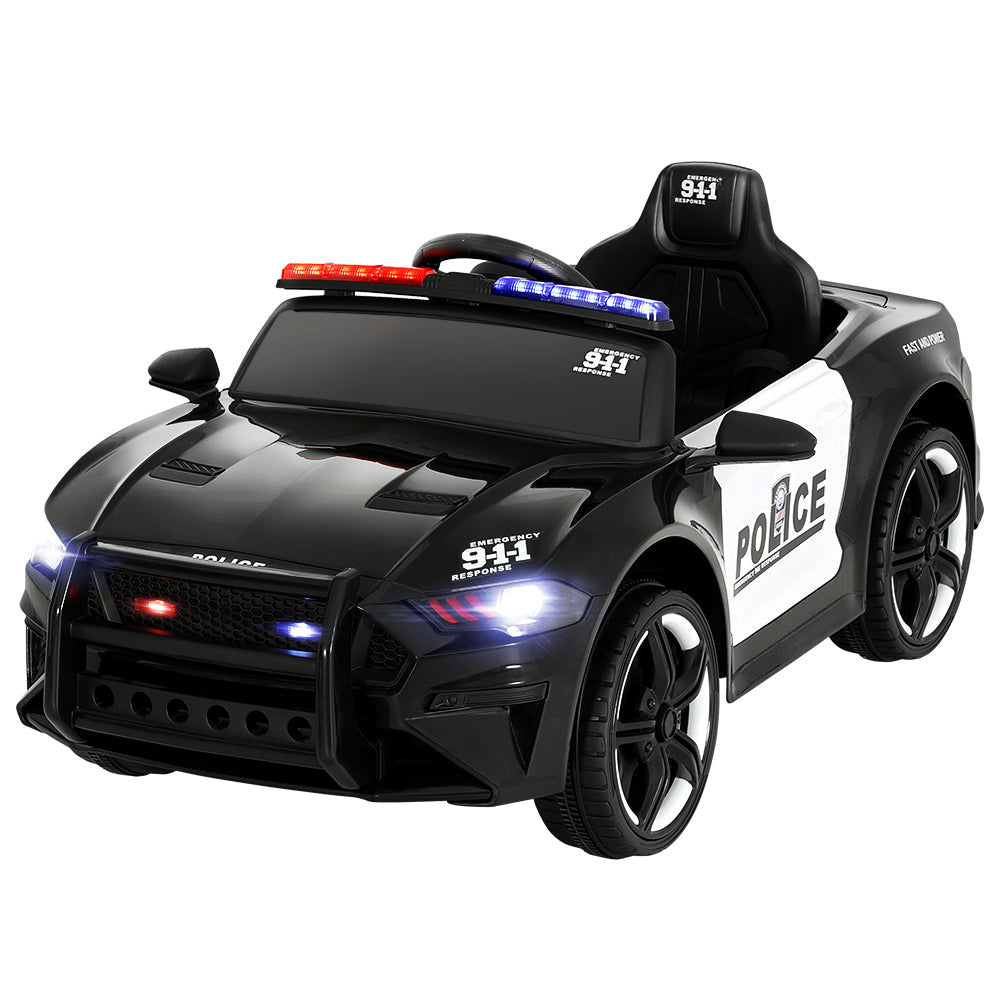 Ride On Cars: Rigo Kids Ride On Car Electric Patrol Police Cars Battery Powered Toys 12V Black