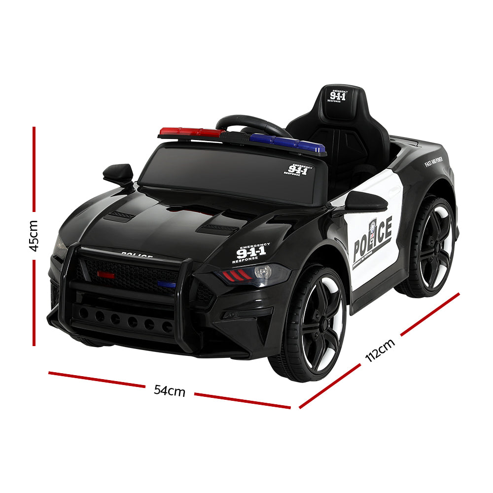 Ride On Cars: Rigo Kids Ride On Car Electric Patrol Police Cars Battery Powered Toys 12V Black