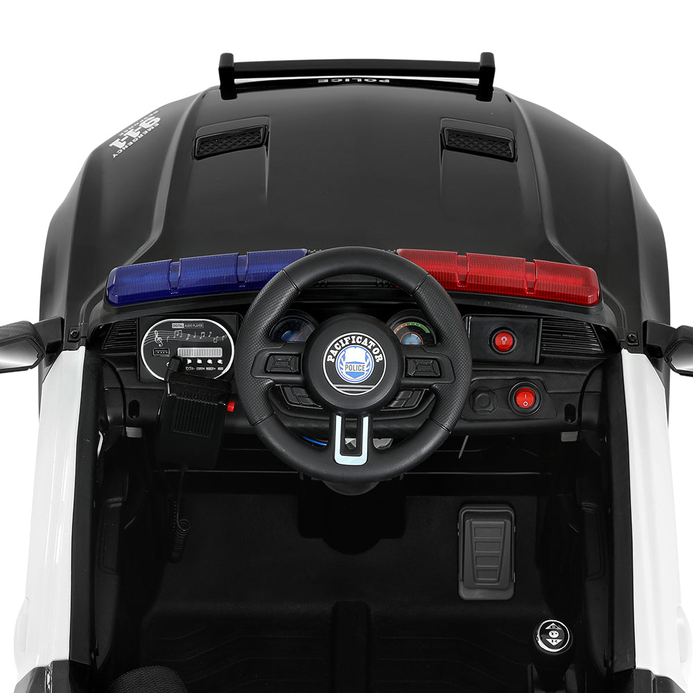 Ride On Cars: Rigo Kids Ride On Car Electric Patrol Police Cars Battery Powered Toys 12V Black