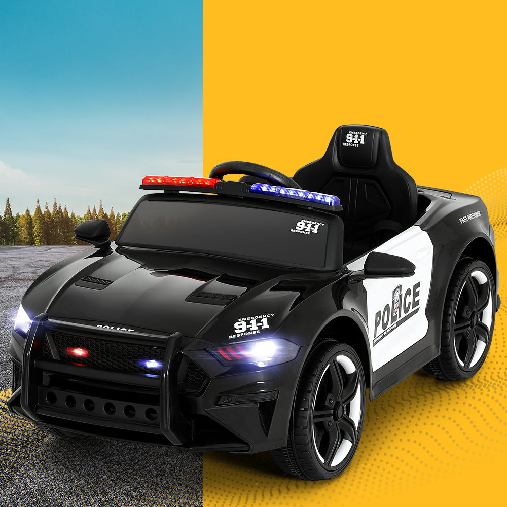Ride On Cars: Rigo Kids Ride On Car Electric Patrol Police Cars Battery Powered Toys 12V Black