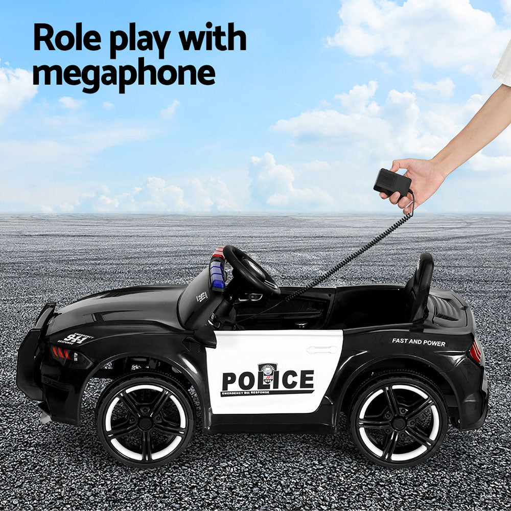 Ride On Cars: Rigo Kids Ride On Car Electric Patrol Police Cars Battery Powered Toys 12V Black