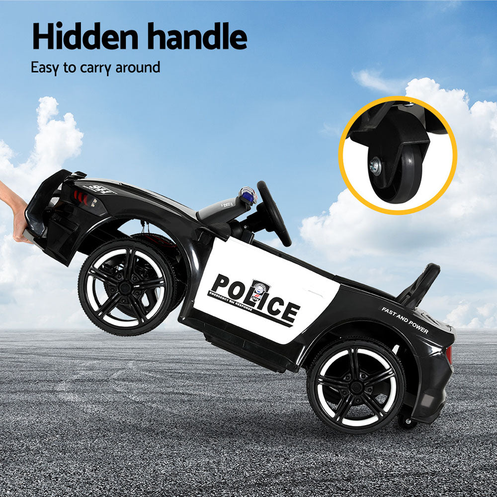 Ride On Cars: Rigo Kids Ride On Car Electric Patrol Police Cars Battery Powered Toys 12V Black