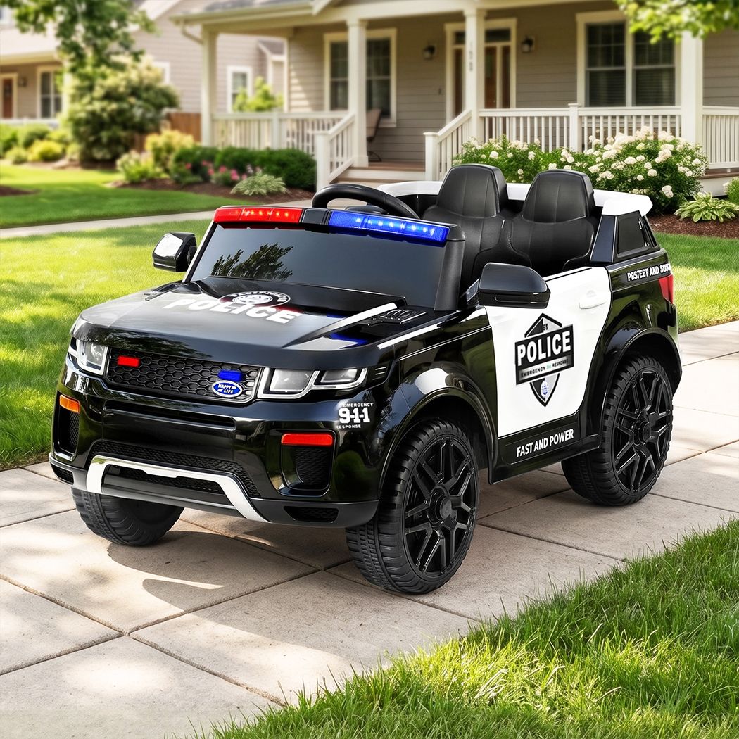 Ride On Cars: Electric Ride On Car Rigo Kids Patrol Police Ride On Cars Horn Music Remote Black