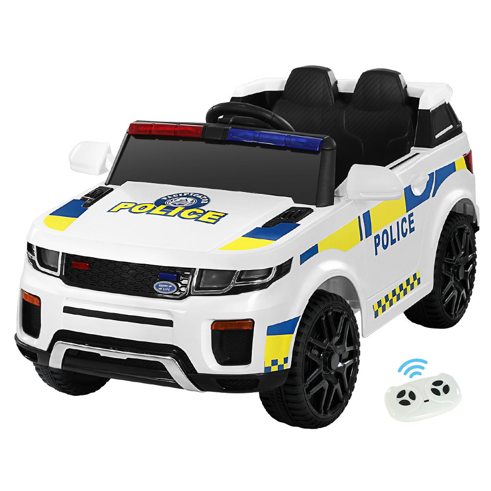 Ride On Cars: Rigo Kids Electric Ride On Patrol Police Car Horn Music Remote White