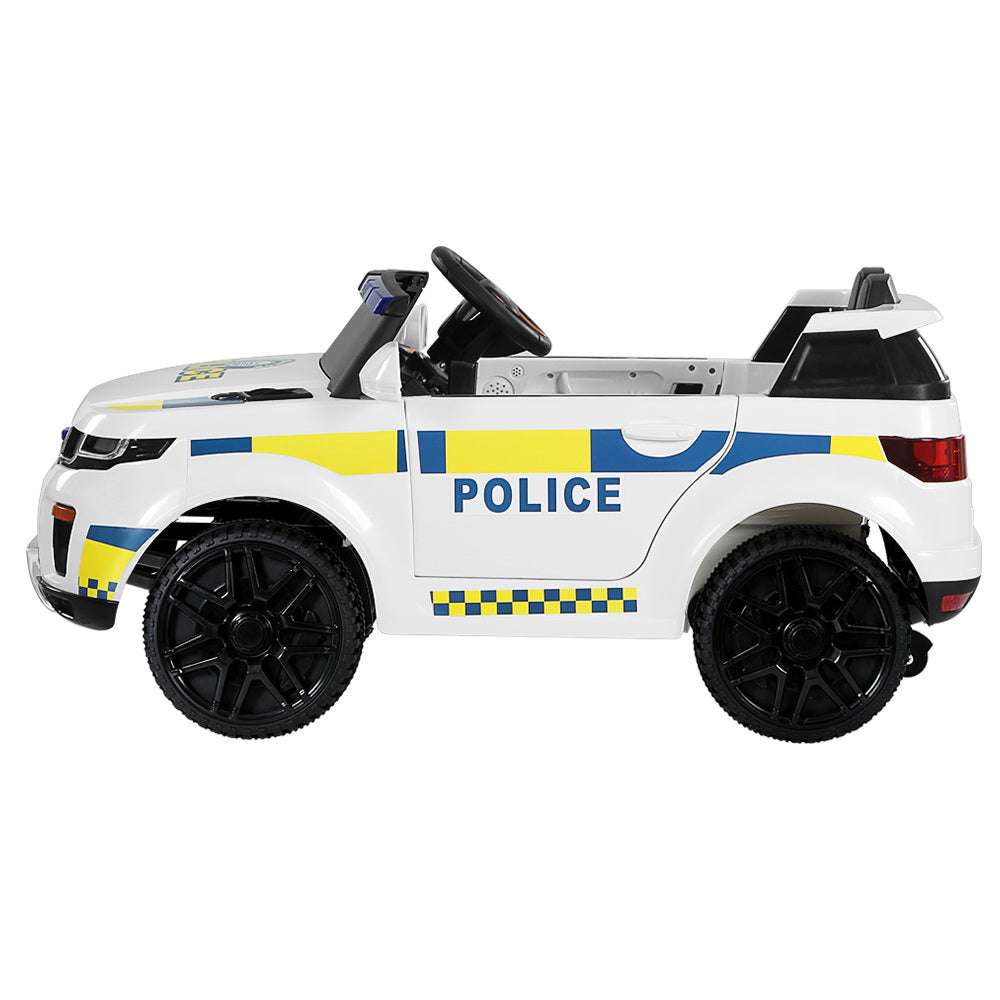 Ride On Cars: Rigo Kids Electric Ride On Patrol Police Car Horn Music Remote White