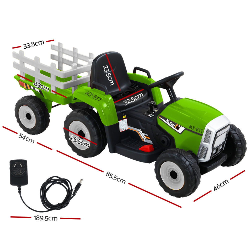 Ride On Cars: Electric Ride On Car Rigo Kids Ride On Cars Tractor Toy 12V Green