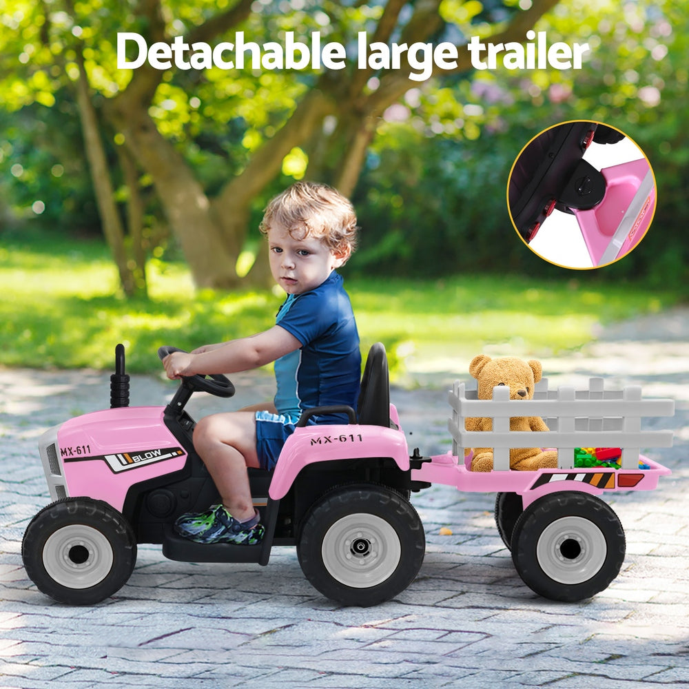Ride On Cars: Rigo Kids Electric Ride On Car Tractor Toy Cars 12V Pink
