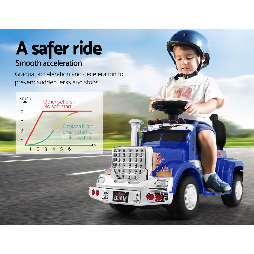 Ride On Cars: Rigo Kids Electric Ride On Car Truck Motorcycle Motorbike Toy Cars 6V Blue