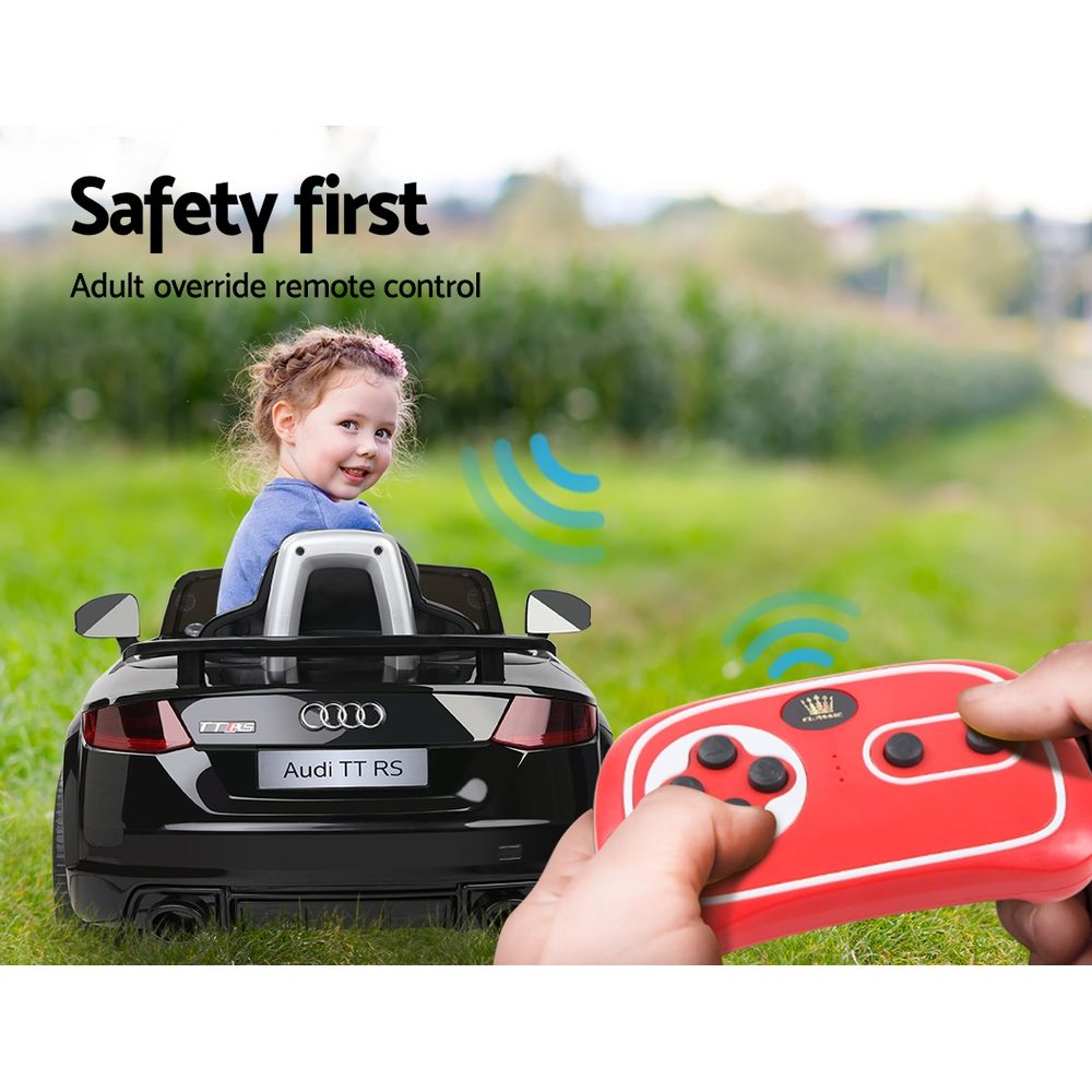 Ride On Cars: Kids Electric Ride On Car Audi Licensed TTRS Toy Cars Remote 12V Battery Black