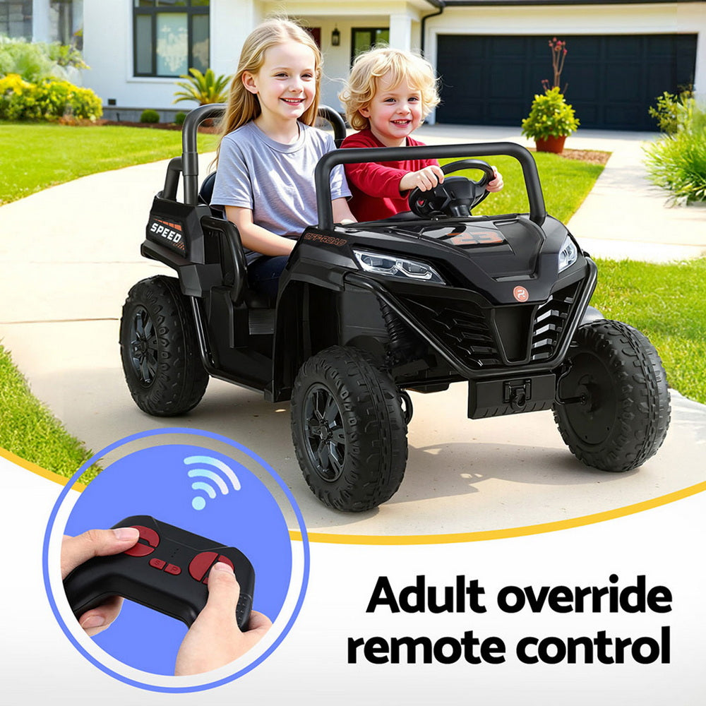 Ride On Cars: Rigo Kids Ride On Car Electric Toys Cars Headlight Music Remote Control Black