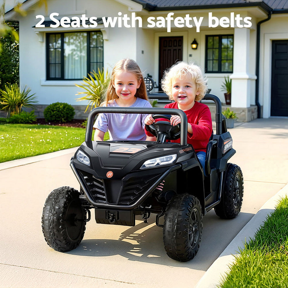 Ride On Cars: Rigo Kids Ride On Car Electric Toys Cars Headlight Music Remote Control Black