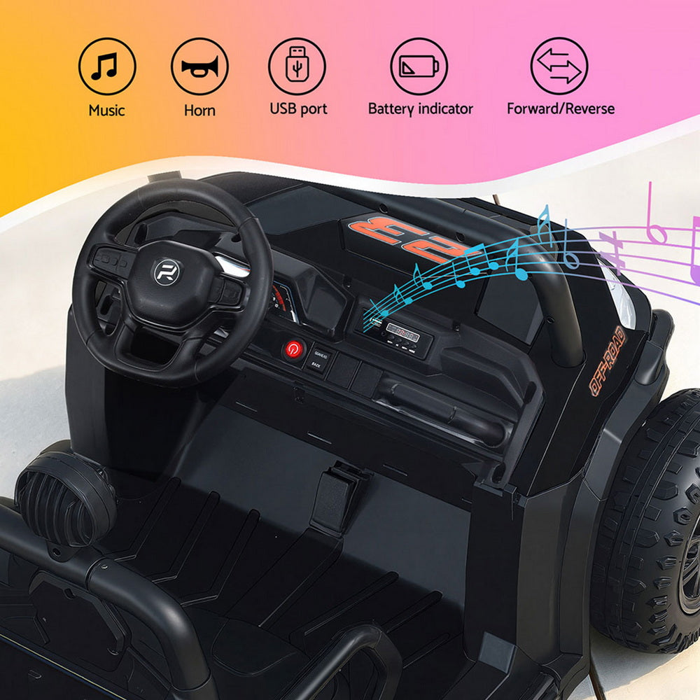 Ride On Cars: Rigo Kids Ride On Car Electric Toys Cars Headlight Music Remote Control Black