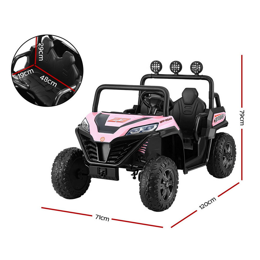 Ride On Cars: Rigo Kids Ride On Car Electric Toys Cars Headlight Music Remote Control Pink
