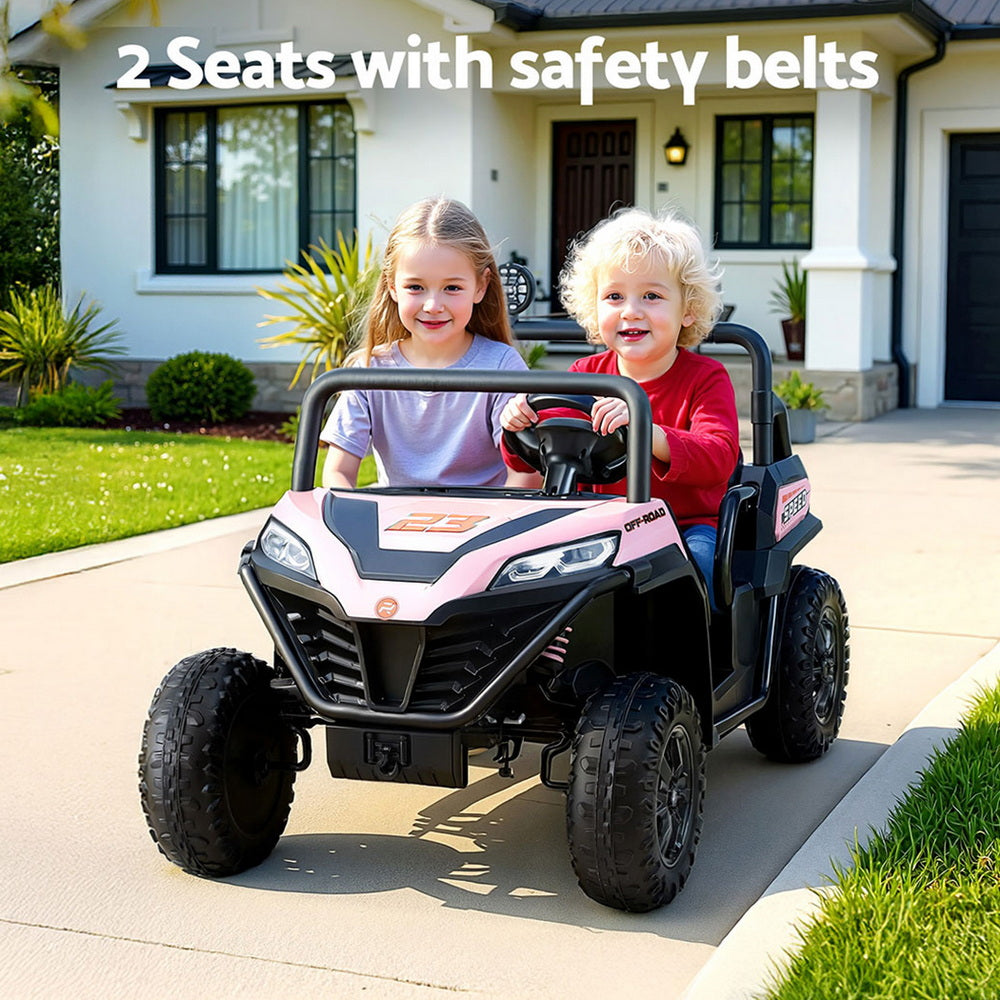 Ride On Cars: Rigo Kids Ride On Car Electric Toys Cars Headlight Music Remote Control Pink