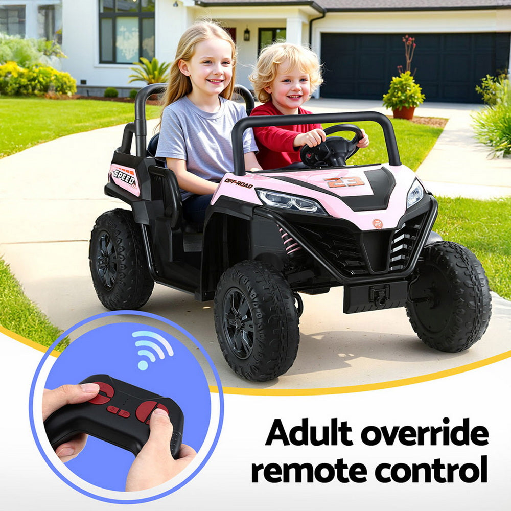 Ride On Cars: Rigo Kids Ride On Car Electric Toys Cars Headlight Music Remote Control Pink