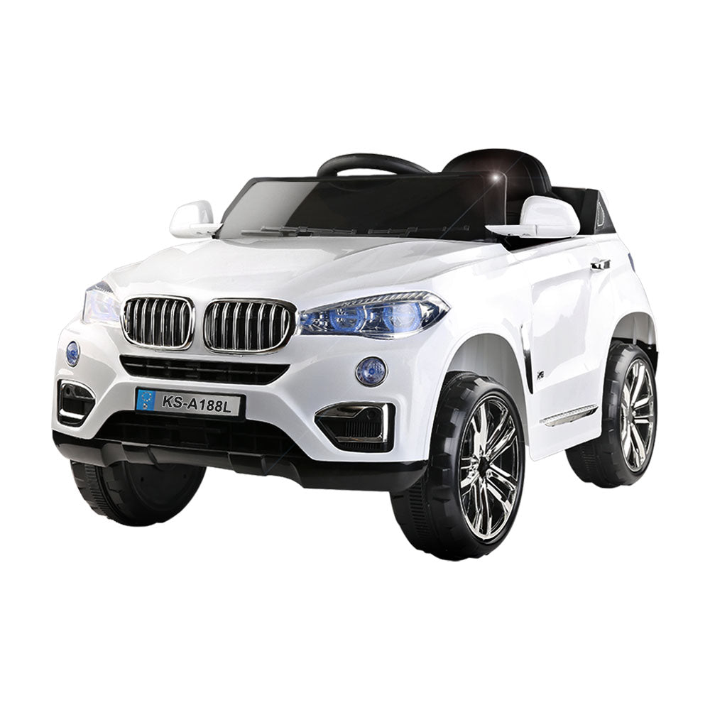 Ride On Cars: Rigo Kids Electric Ride On Car SUV BMW-Inspired X5 Toy Cars Remote 6V White