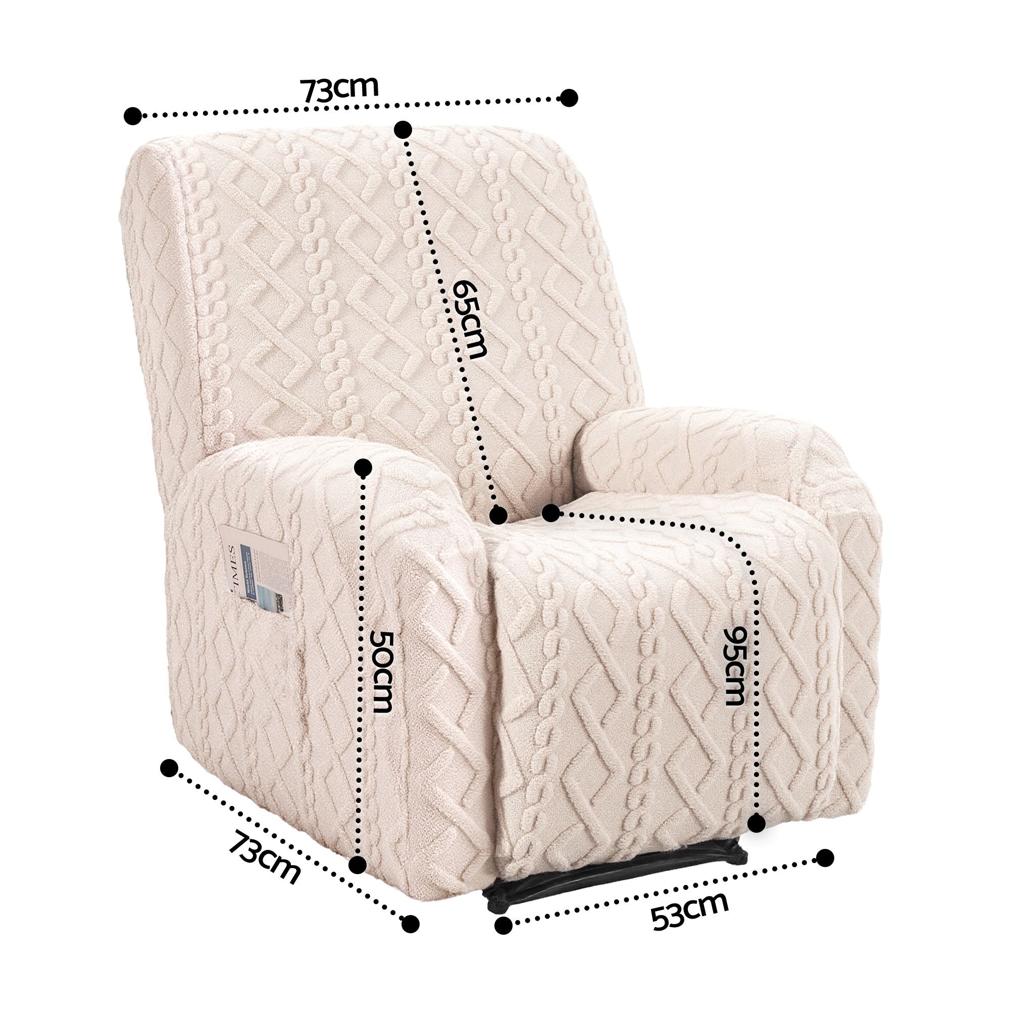 Artiss Recliner Chair Covers with Storage Side Pockets Beige