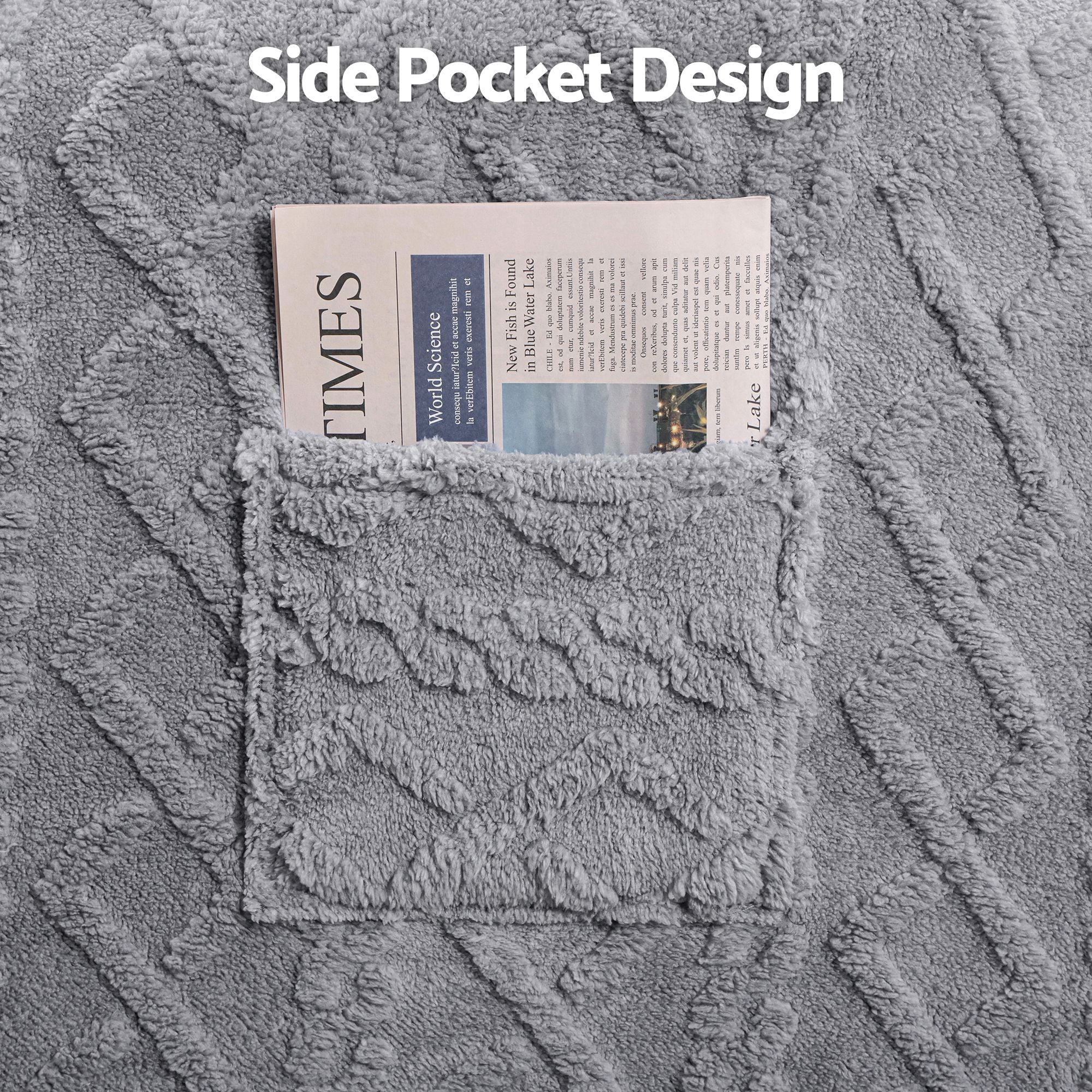 Artiss Recliner Chair Covers with Storage Side Pockets Grey