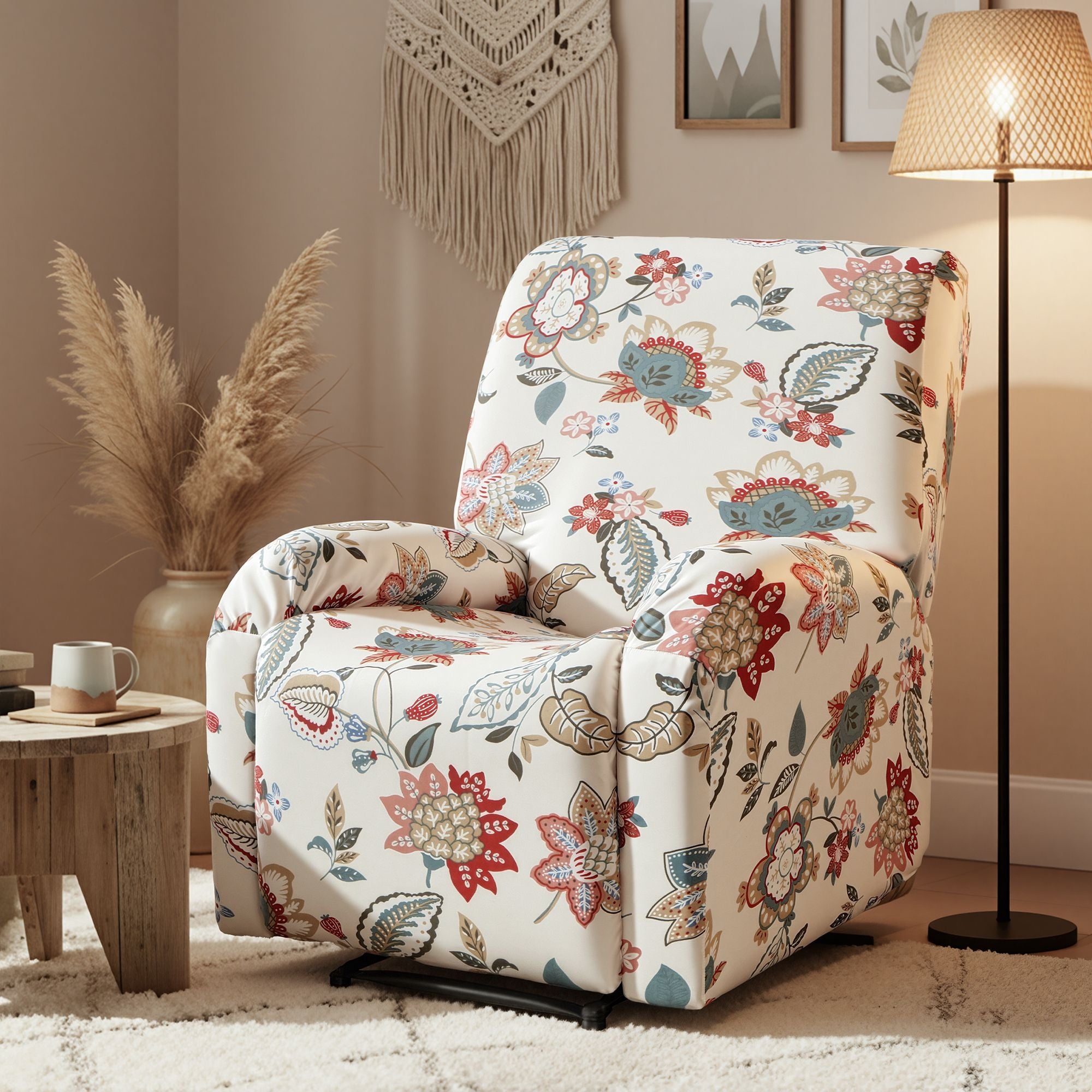 Artiss Stretch Kids Recliner Cover 4-Pieces Recliner Chair Slipcovers Printed Polyester