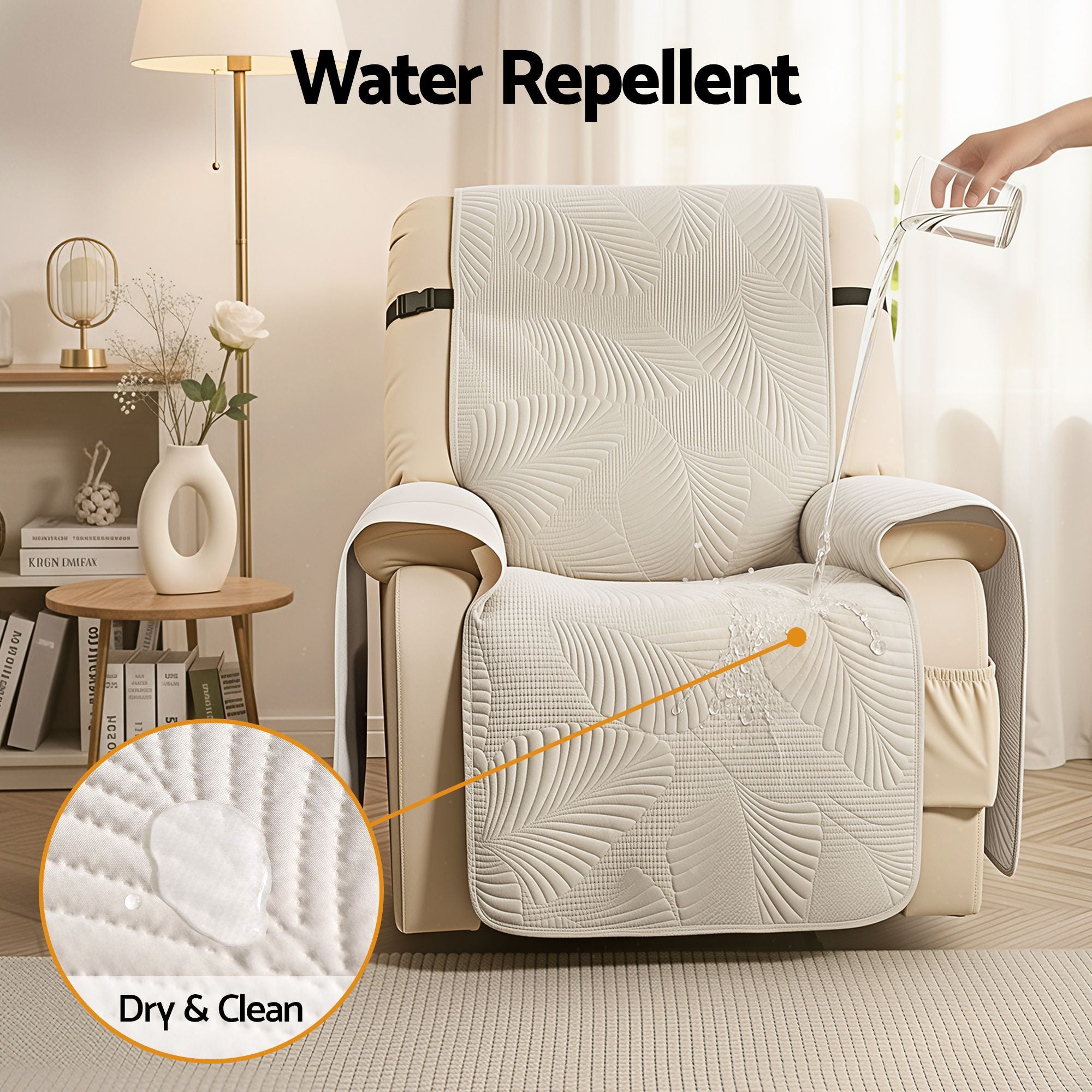 Artiss Quilted Recliner Chair Covers 100% Waterproof Recliner Slipcovers